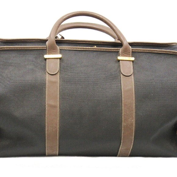 DUNHILL Boston Bag Herringbone Gray Gray PVC x Leather Authentic - Picture 11 of 11